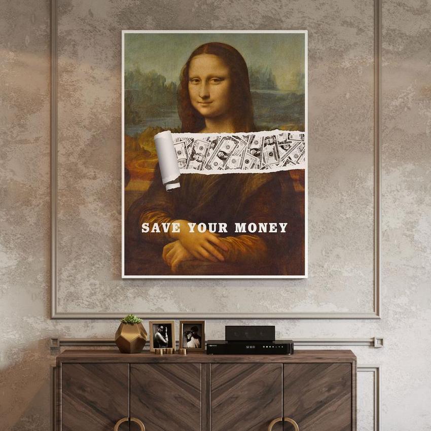 LISA SAVE YOUR MONEY - Motivational, Inspirational & Modern Canvas Wall Art - Greattness