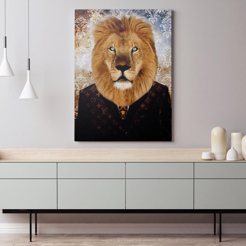 LV LION - Motivational, Inspirational & Modern Canvas Wall Art - Greattness