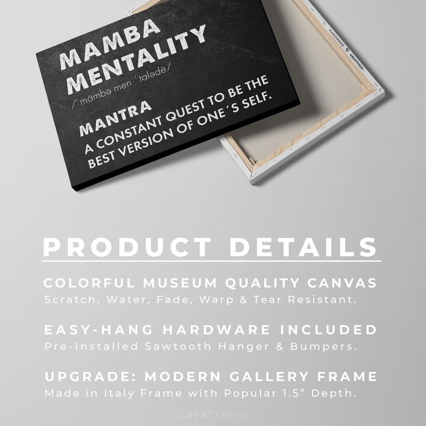 MAMBA MENTALITY - Motivational, Inspirational & Modern Canvas Wall Art - Greattness