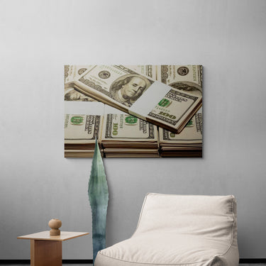 Discover Shop Money Canvas Art, Million Money Stacks Canvas Wall Art, MILLION FRANKS by Original Greattness™ Canvas Wall Art Print