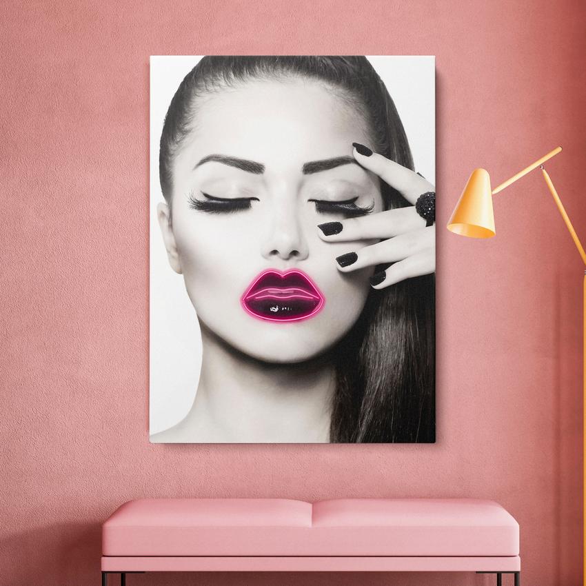 NEON KISS - Motivational, Inspirational & Modern Canvas Wall Art - Greattness