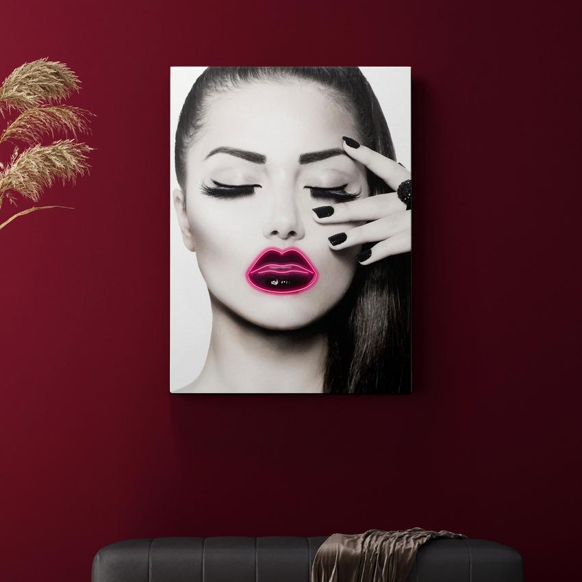 NEON KISS - Motivational, Inspirational & Modern Canvas Wall Art - Greattness
