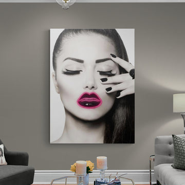 NEON KISS - Motivational, Inspirational & Modern Canvas Wall Art - Greattness