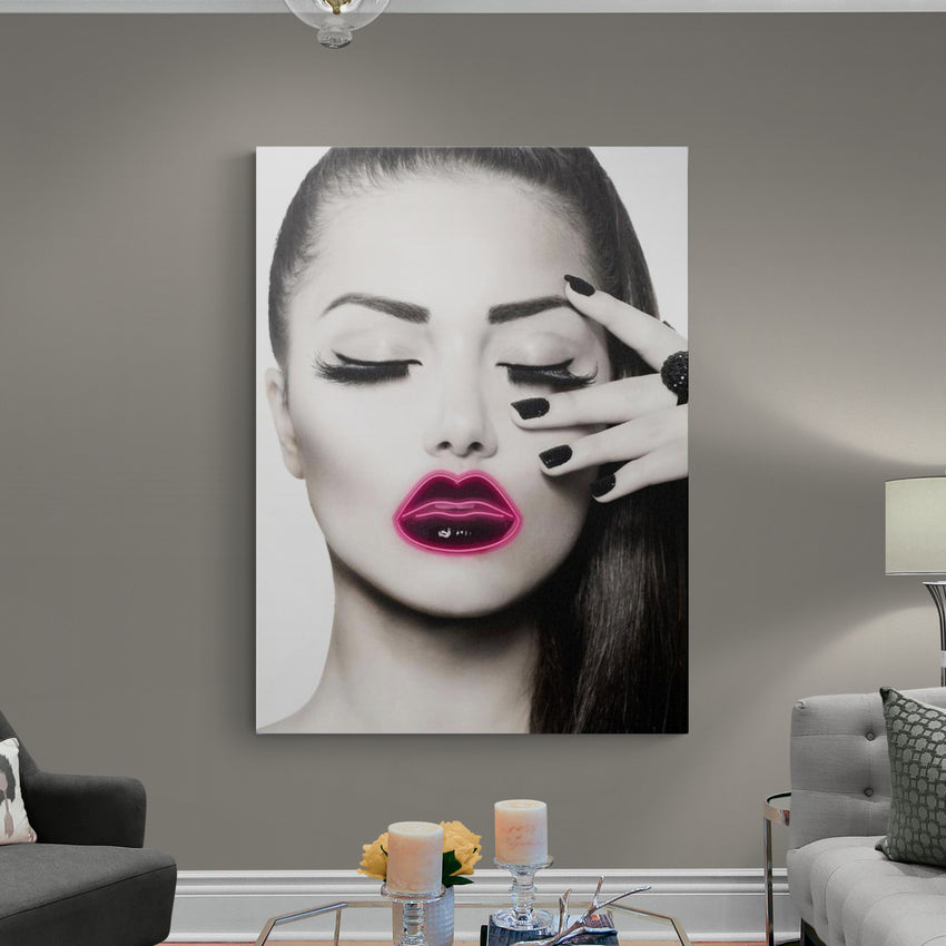 NEON KISS - Motivational, Inspirational & Modern Canvas Wall Art - Greattness