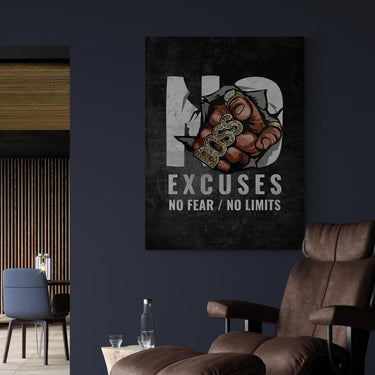Discover Motivational Canvas Art, No Excuses Motivational Canvas Wall Art, NO EXCUSES CANVAS by Original Greattness™ Canvas Wall Art Print