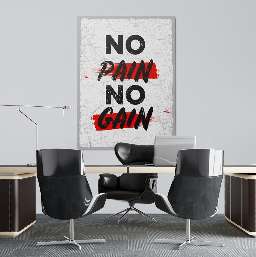 NO PAIN NO GAIN - Motivational, Inspirational & Modern Canvas Wall Art - Greattness