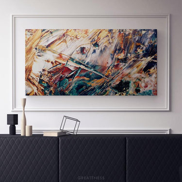 Discover Contemporary Oil Painting Canvas Art, Oil Painting Abstract Living Room Print & Canvas Art, OIL PAINTING by Original Greattness™ Canvas Wall Art Print