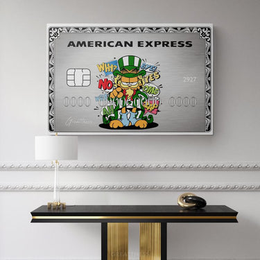 Discover Garfield Amex Card Canvas Art, Garfield American Express Canvas Wall Art, PLATINUM GARFIELD AMEX by Original Greattness™ Canvas Wall Art Print