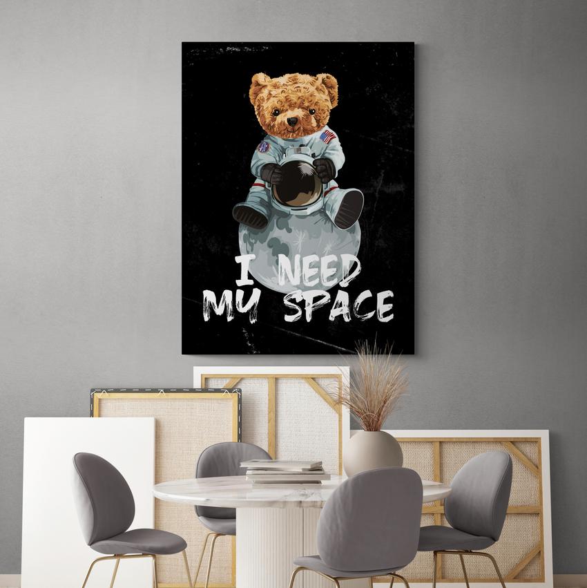 SPACE TEDDY - Motivational, Inspirational & Modern Canvas Wall Art - Greattness