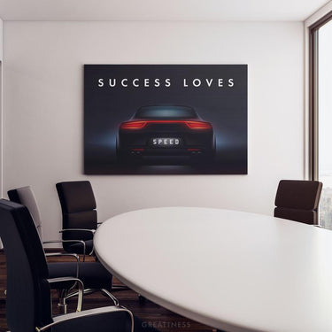 Discover Shop Cars Quote Wall Art, Success Loves Speed, Porsche Sports Car Art, SUCCESS SPEED PORSCHE by Original Greattness™ Canvas Wall Art Print
