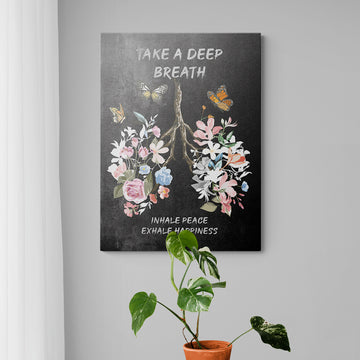 TAKE A DEEP BREATH - Motivational, Inspirational & Modern Canvas Wall Art - Greattness