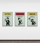 Discover Monopoly Card Wall Art, The Properties Bundle | Motivational Set of 3 Art Pieces, THE PROPERTIES BUNDLE by Original Greattness™ Canvas Wall Art Print