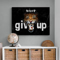 Discover Inspirational Office Wall Art, Never Give Up Tiger, Canvas Art Quote, Artwork for Office, TIGER NEVER GIVE UP by Original Greattness™ Canvas Wall Art Print