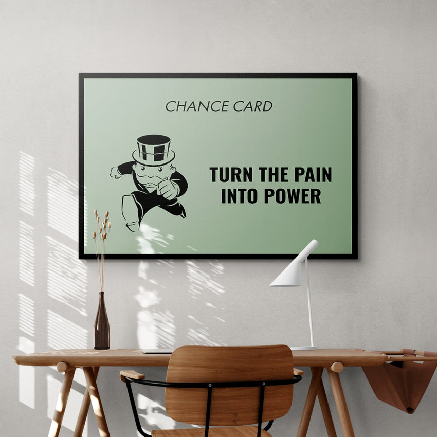 PAIN INTO POWER - Motivational, Inspirational & Modern Canvas Wall Art - Greattness