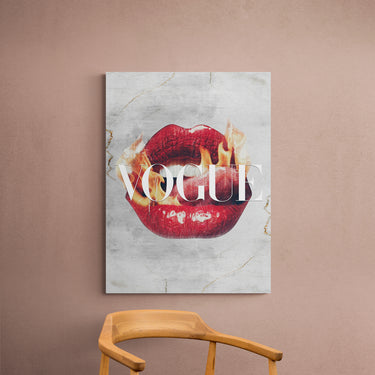 Discover Shop Lips Canvas Art, Vogue Red Lips Artwork, Inspirational Wall Art, FIRE VOGUE LIPS by Original Greattness™ Canvas Wall Art Print