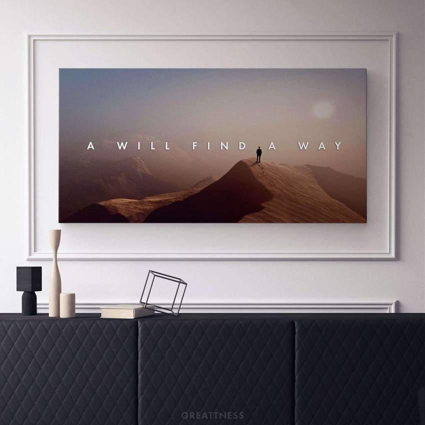 Discover Desert Motivational Wall Art, A Will Find a Way Canvas Art, A WILL FIND A WAY by Original Greattness™ Canvas Wall Art Print